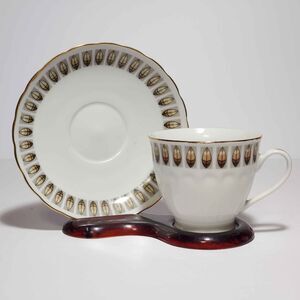 Teacup and Saucer Feathers Vintage